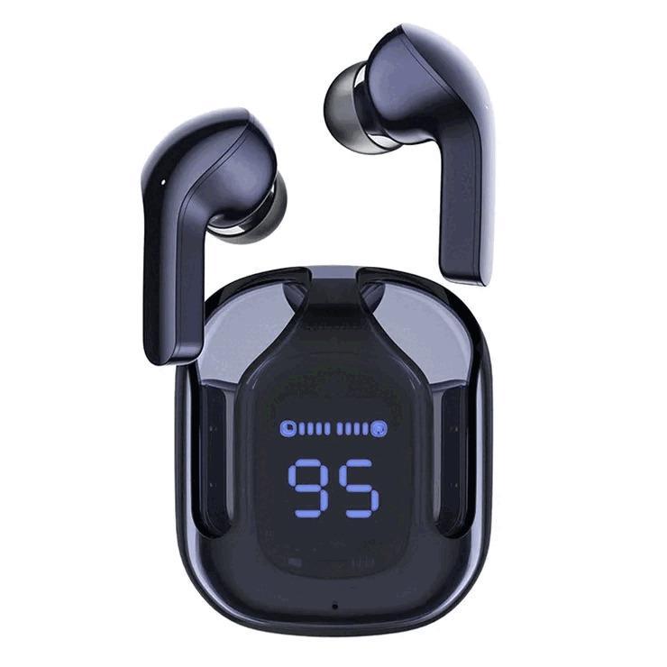 Black Noise-Cancelling Earbuds with Charging Case