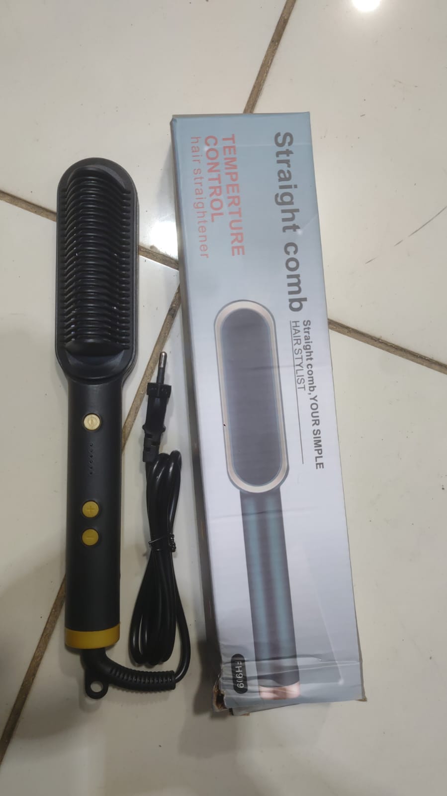 Hair Straightening Brush | Electric 2‑in‑1 Straightener & Curler | Heating Styling Comb