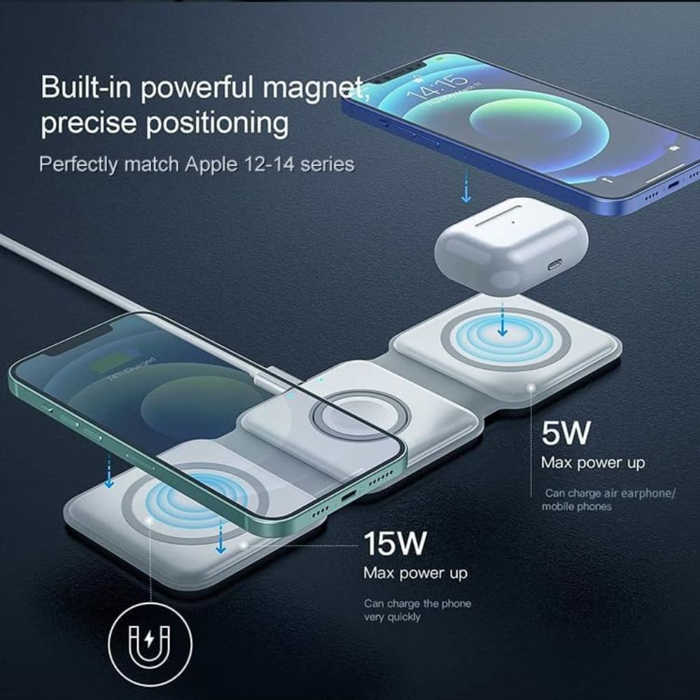 Wireless Charging Pad for iPhone, AirPods & Smartwatch