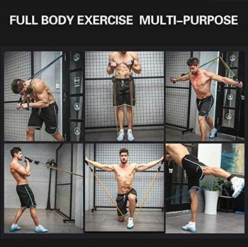 - 11 Piece Elastic Fitness Exercise Tubes With Carrying Pouch